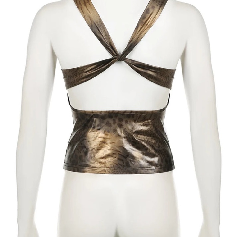 Leopard Print Metallic Top - Picture 7 of 7